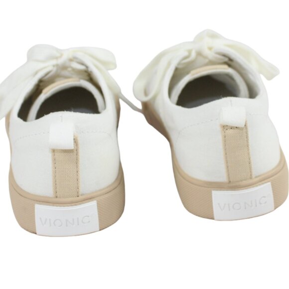Vionic Upside White Canvas Tan Accent Lace Up Sneakers, Size 6.5 - Picture 8 of 9